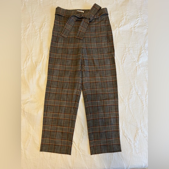 NWOT | Aritzia | Wilfred | Tie-Front Check Pant — Navy/Rust Plaid | Size 6 - Picture 5 of 16